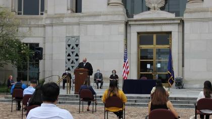Outdoor naturalization ceremony