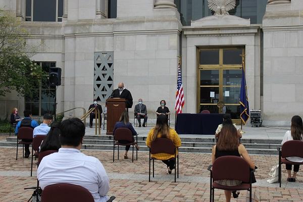 Outdoor naturalization ceremony