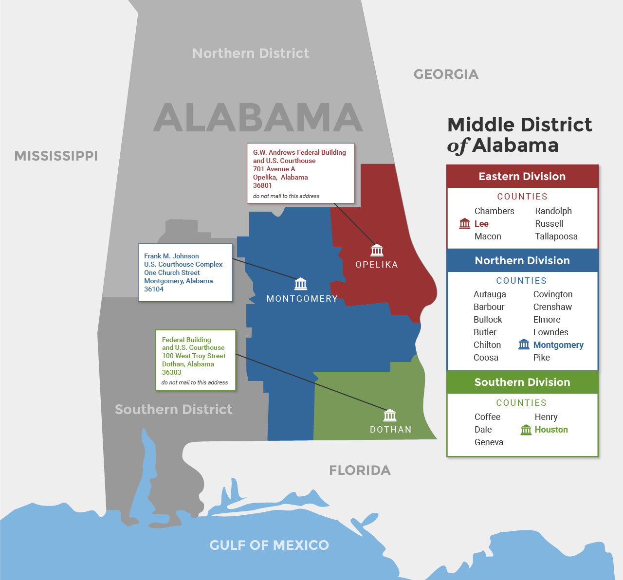 Alabama Middle District Map