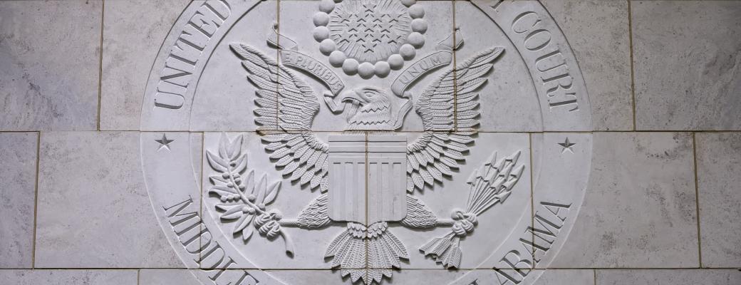 Marble niche in courtroom 2F