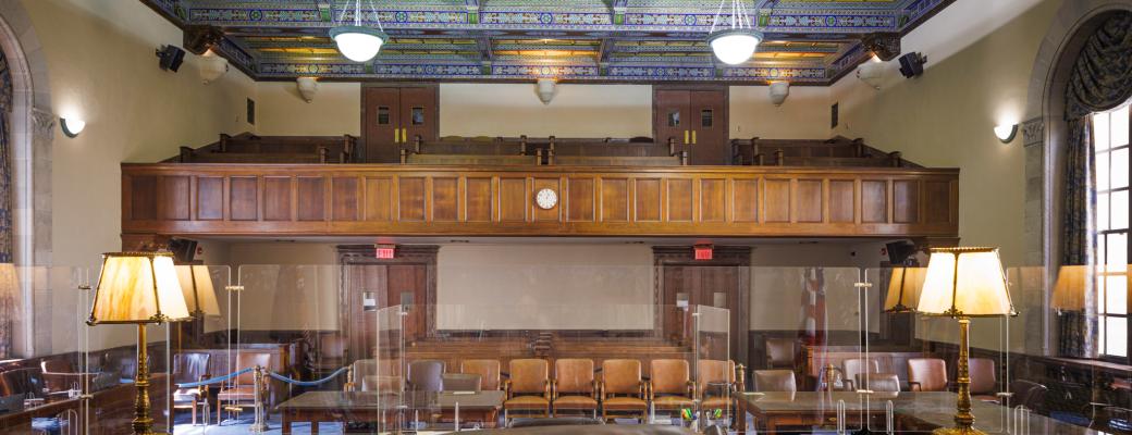 View of Courtroom 2FMJ from the judge's bench