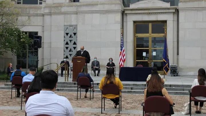 Outdoor naturalization ceremony