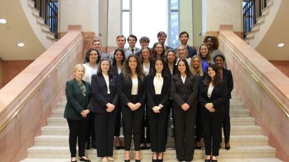 Photograph of Auburn University 2021-2022 Mock Trial Team members 