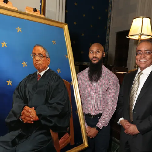Portrait and Judge Thompson, with the artist