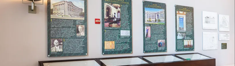 Hallway Showcasing Posters about the History of Alabama Middle