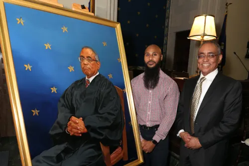 Portrait and Judge Thompson, with the artist