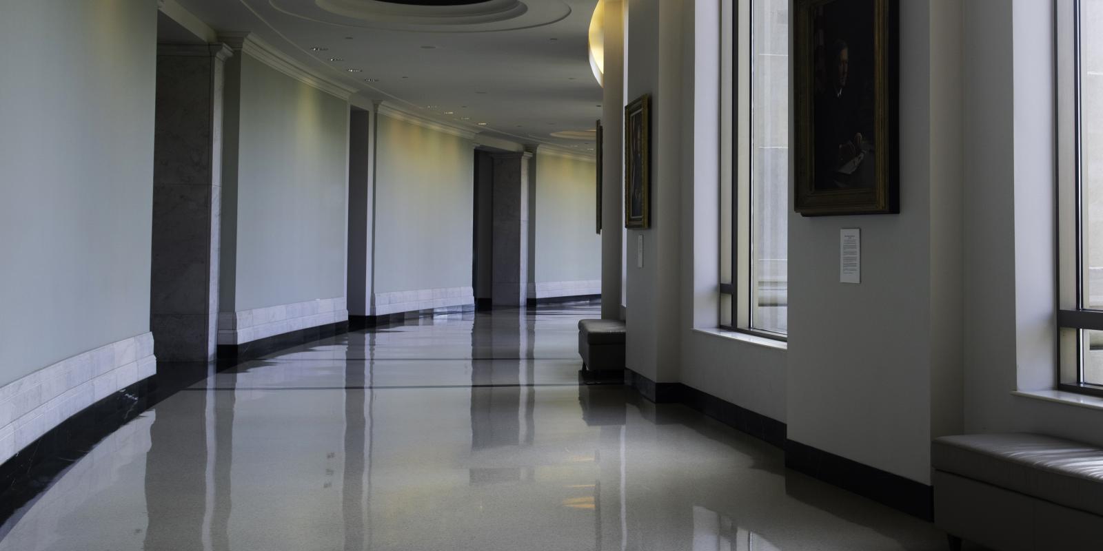 2nd floor hallway of the modern Courthouse