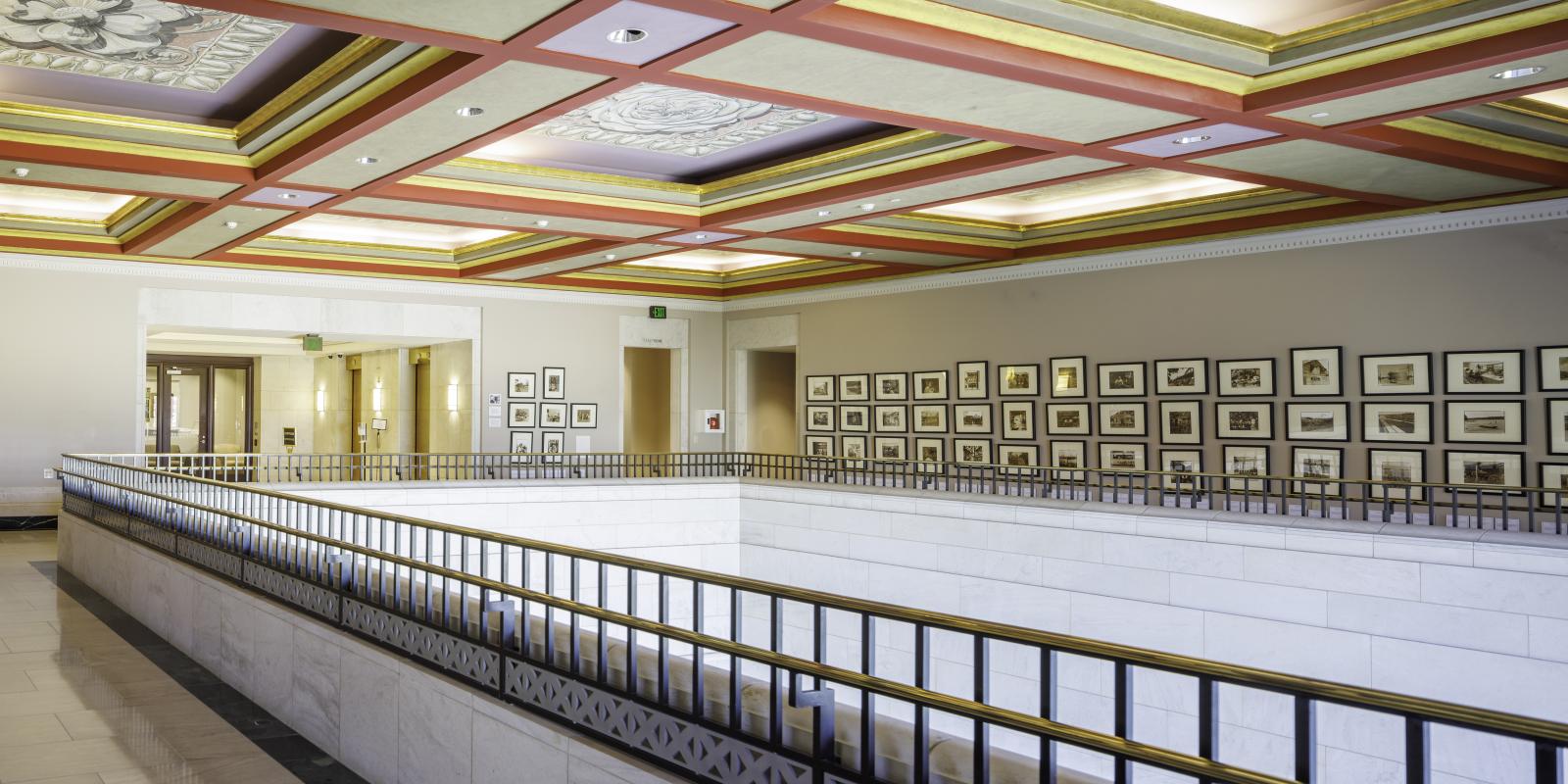 3rd floor atrium area of modern courthouse