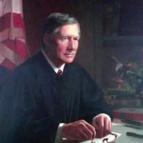 Portrait of Judge Frank M. Johnson, Jr. by William Chambers, 2000