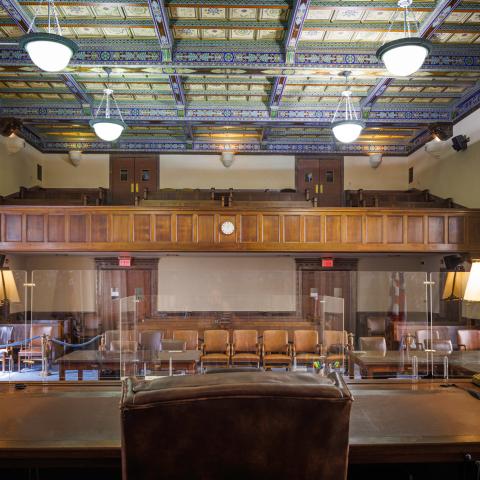 View of Courtroom 2FMJ from the judge's bench