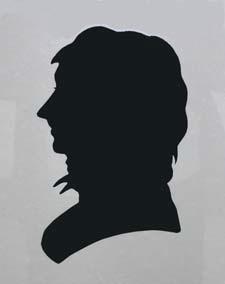 Enlarged Silhouette of Harry Toulmin as a young man.