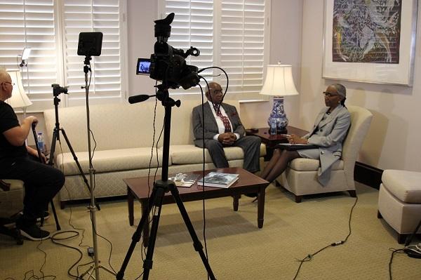 Photograph of oral histories being recorded