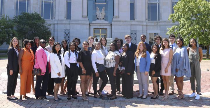 Alabama Law Summer Scholars photo in plaza courtyard